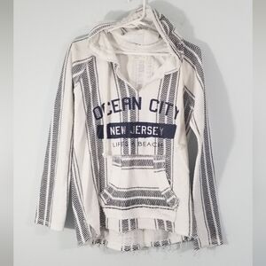 Beach Hoodie. Ocean City New Jersey Life's a Beach. Frayed Trim. Size Small.
